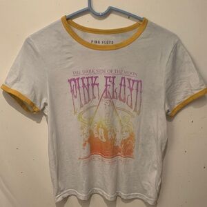 Pink Floyd Dark Side of the Moon 2 Tone White Graphic Tee 100% Cotton SZ M